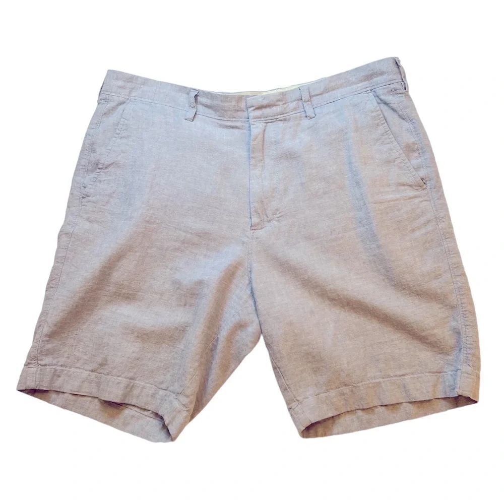 J. Crew Light Blue Cotton/Linen 9” Shorts for Men. Size 36